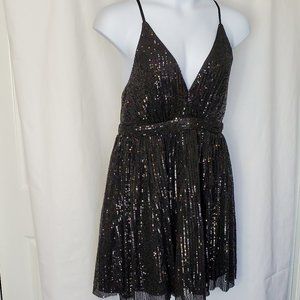 Plus size Black Sequin Mini Dress